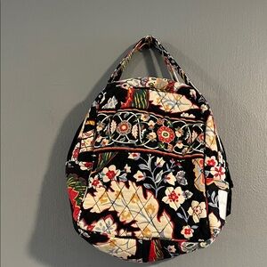 Vera Bradley Black and‎ Multicolor Floral Insulated Lunchbag